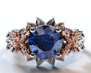 Flower Engagement Ring Sapphire