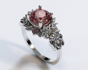 Morganite Flower Engagement Ring