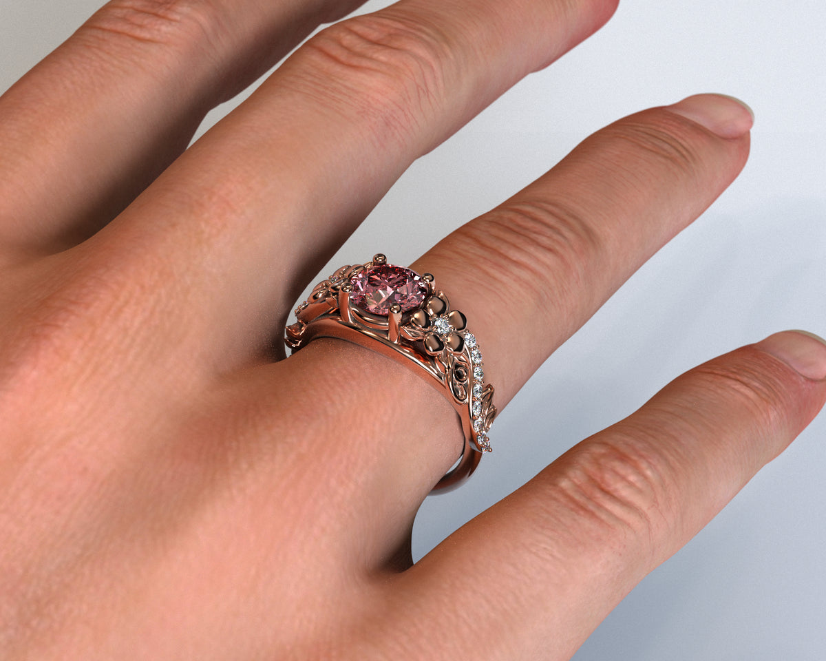 Unique Morganite Engagement Ring Rose Gold
