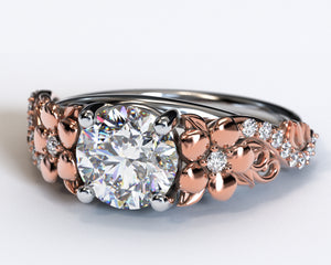 Unique Lotus Flower Engagement Ring