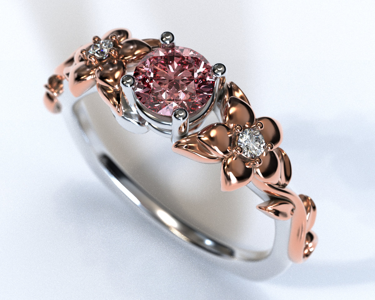 Floral Morganite Engagement Ring