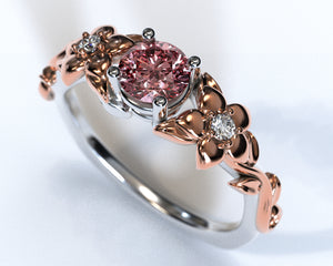 Floral Morganite Engagement Ring