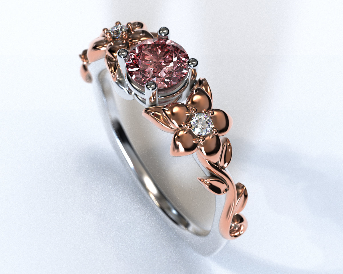 Floral Morganite Engagement Ring