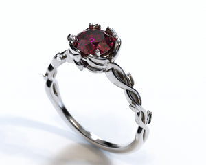 Ruby Floral Engagement Ring