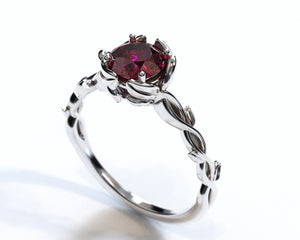 Ruby Floral Engagement Ring