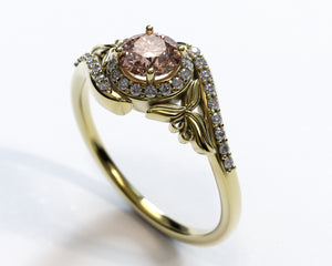 Flower Morganite Engagement Ring