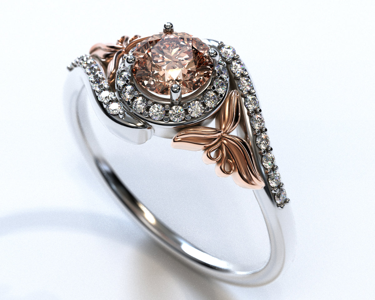 Floral Halo Morganite Engagement Ring