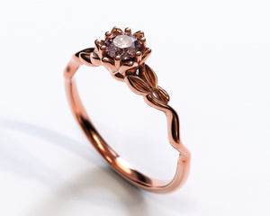 Rose Gold Floral Morganite Engagement Ring