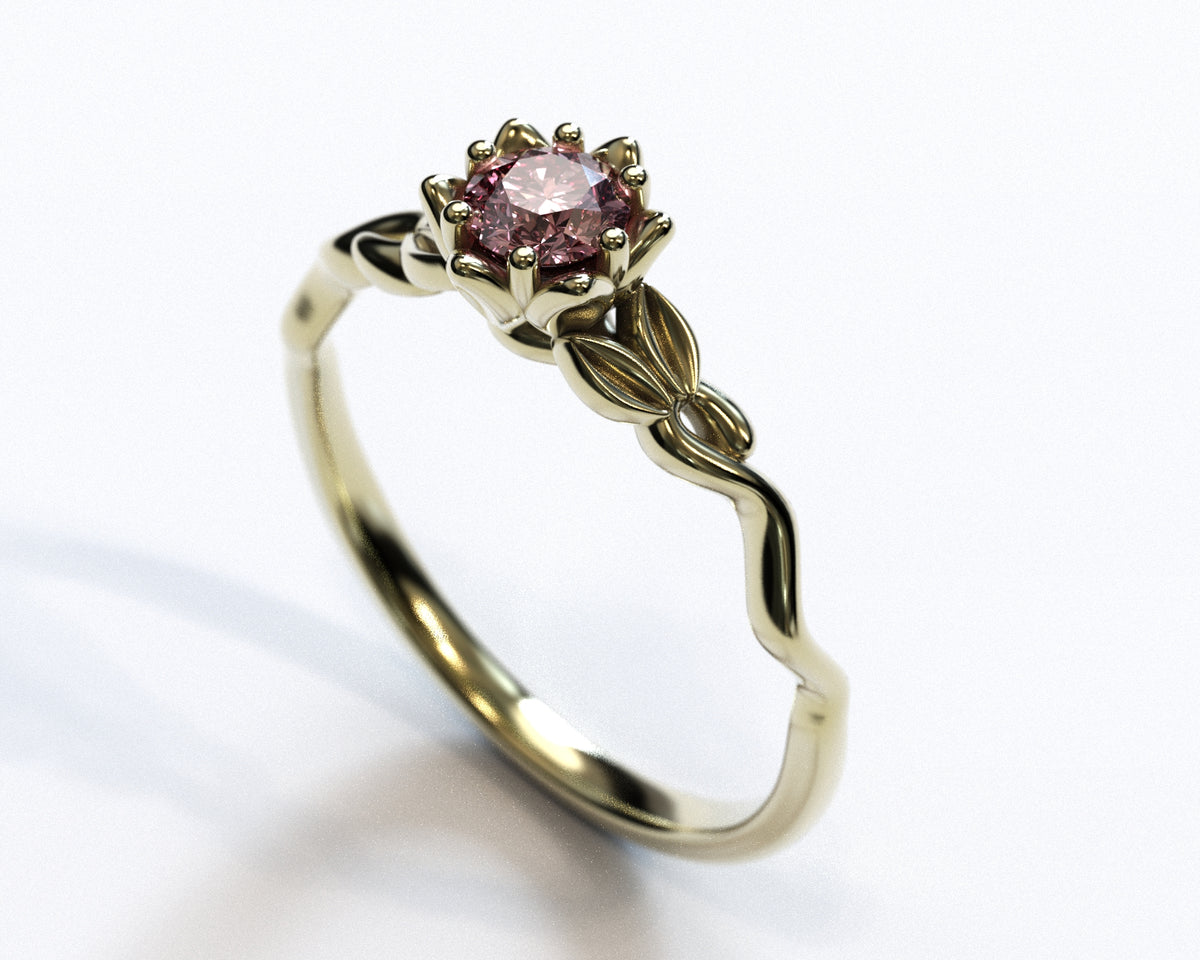 Rose Gold Floral Morganite Engagement Ring