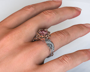 Lotus Flower Morganite Engagement Ring