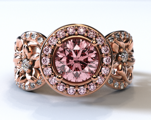 Flower Halo Morganite Engagement Ring