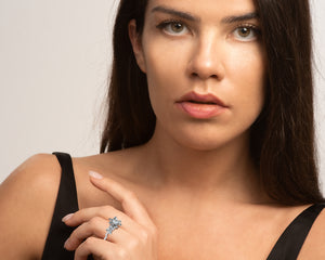 Blooming Moissanite Flower Engagement Ring