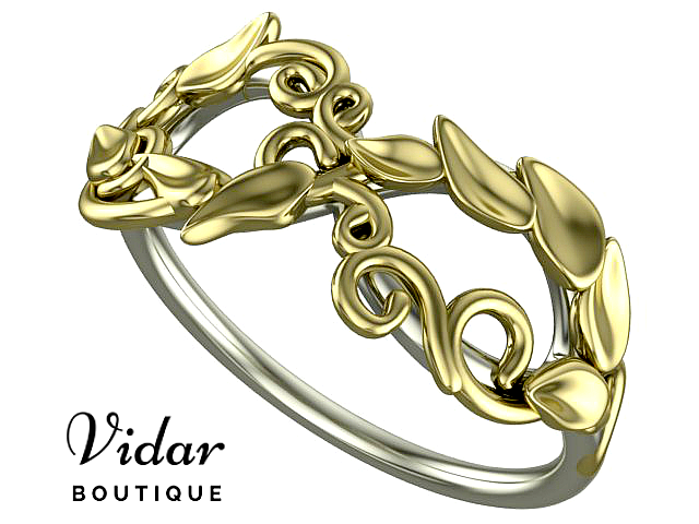  Infinity Two Tone Gold Wedding Ring For Women