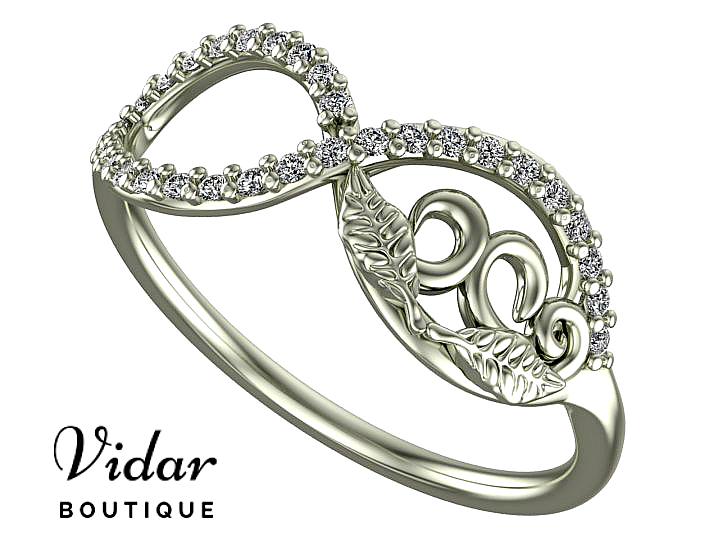Infinity White Gold Wedding Ring For Women