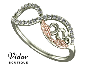 Unique Infinity Two Tone Gold Wedding Band For Women