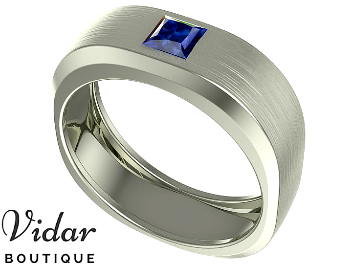 Unique Sapphire Wedding Band For Men