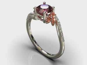 Antique Flower Ruby Engagement Ring