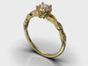 Blooming Diamond Engagement Yellow Gold Ring