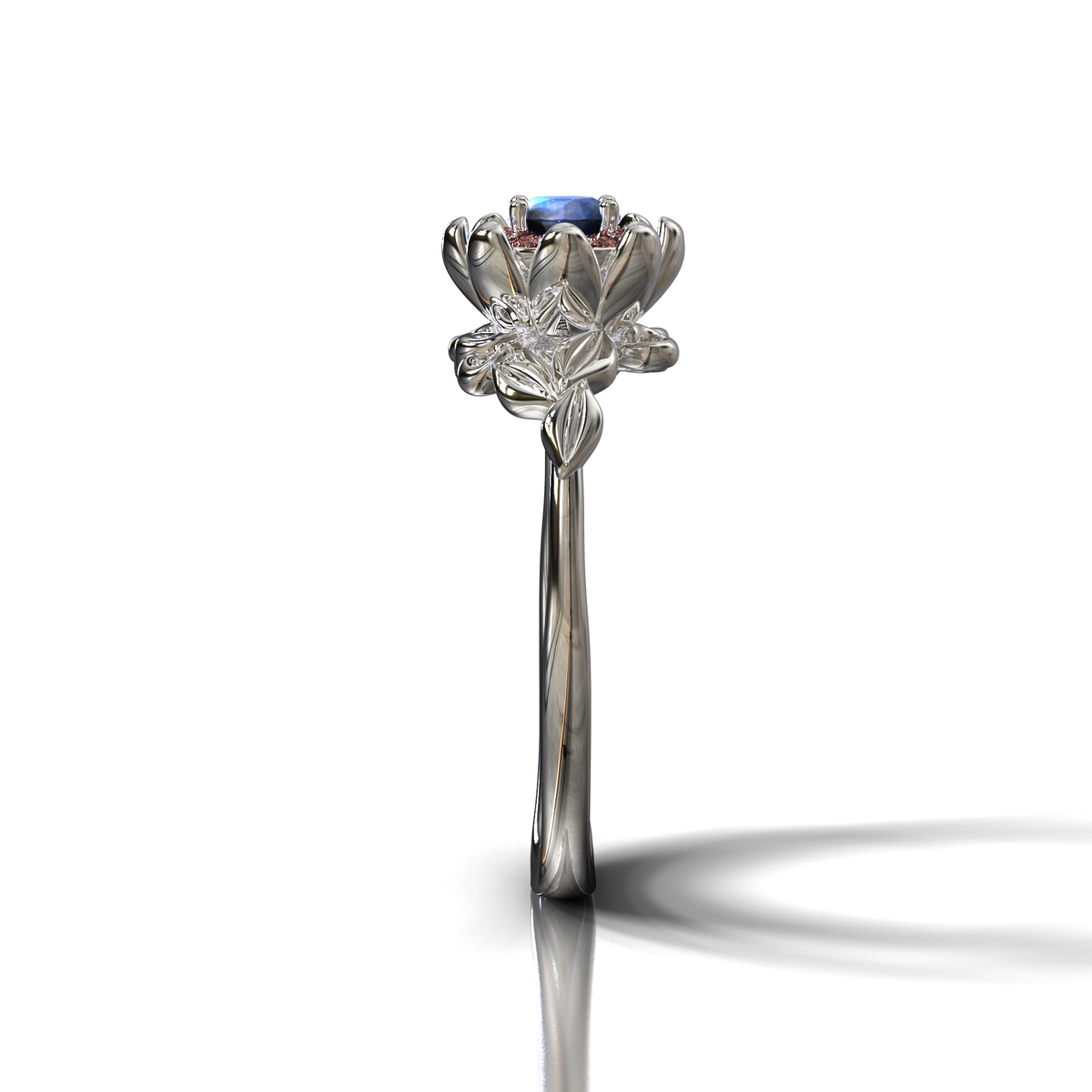 Unique Moonstone Flower Engagement Ring