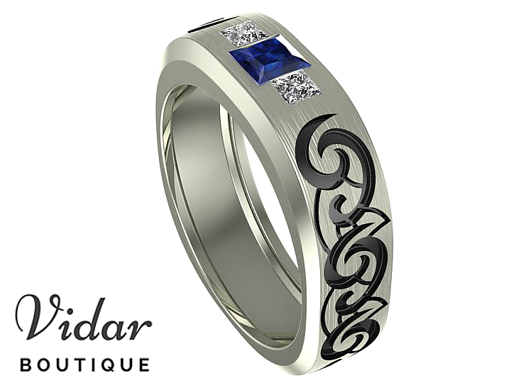 mens sapphire wedding bands