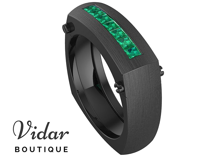 emerald wedding band