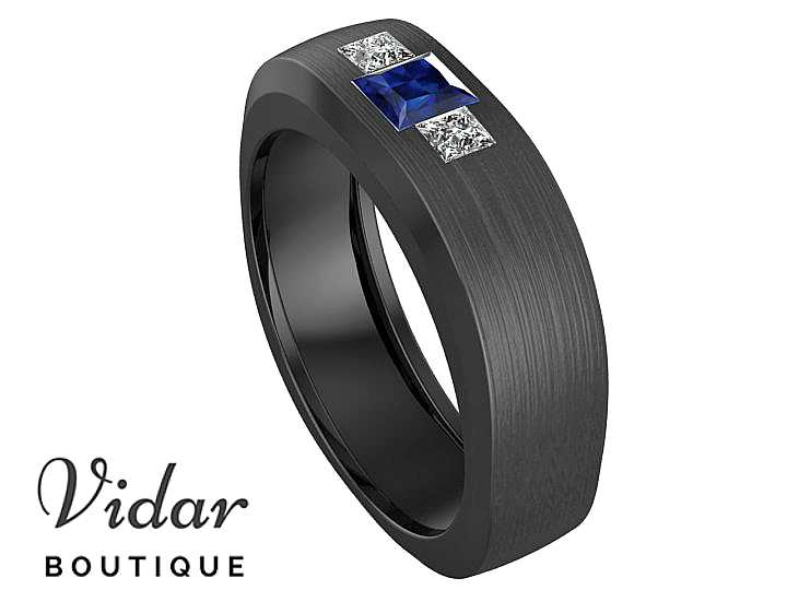 mens sapphire wedding bands