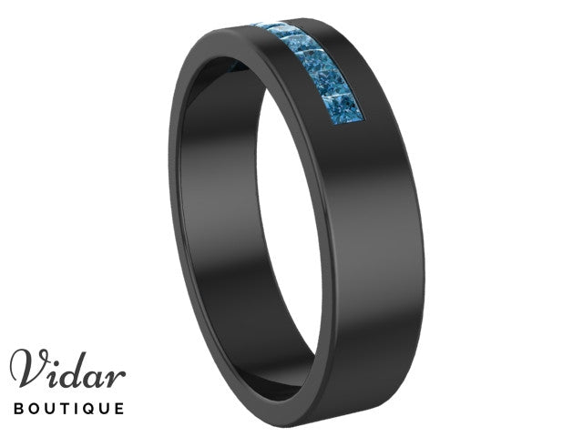 blue diamond wedding band