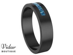 blue diamond wedding band