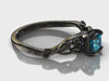 Black Gold London Blue Topaz Engagement Ring