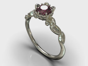 Unique Floral Ruby Engagement Ring