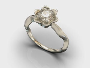 Unique Diamond Floral Engagement Ring