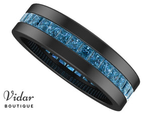 blue diamond wedding band