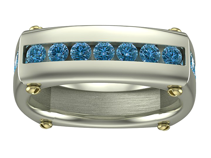 blue diamond wedding band