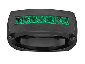 mens emerald wedding band