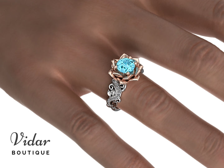 aquamarine and diamond engagement rings