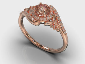 Flower Morganite Engagement Ring