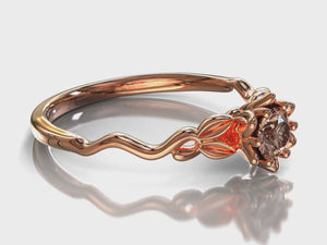 Rose Gold Floral Morganite Engagement Ring