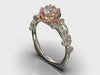 Flower Shaped Two Tone Gold Solitaire Engagement Ring