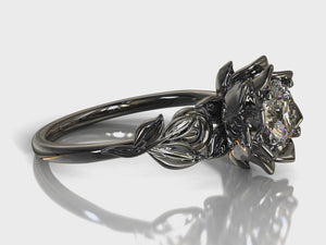 Gothic Diamond Flower Engagement Ring