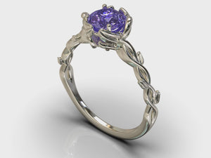 Tanzanite Flower Engagement Ring