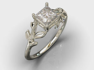 Unique Flower Diamond Engagement Ring