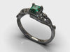 Black Gold Emerald Engagement Ring