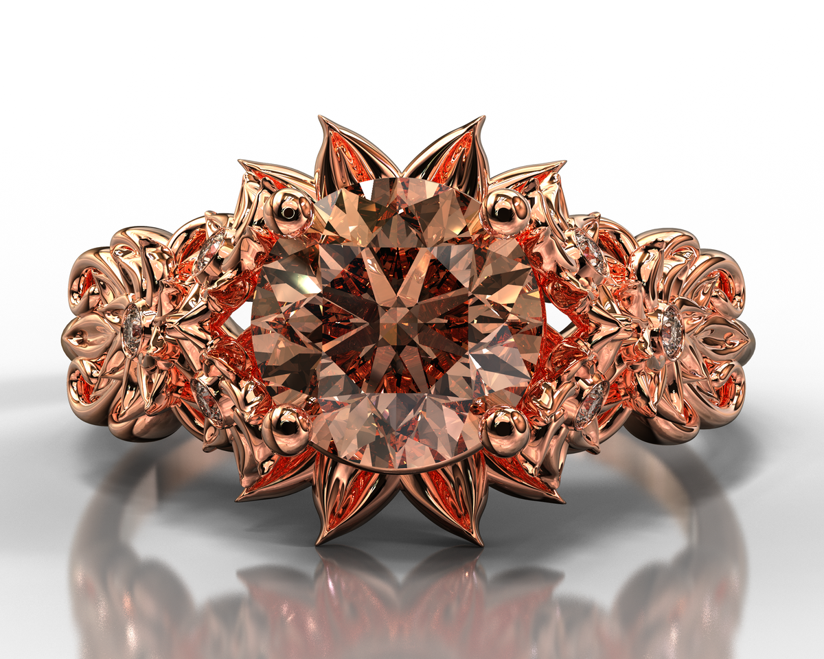 Morganite Flower Engagement Ring