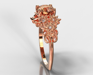 Morganite Flower Engagement Ring