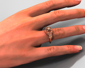 Morganite Flower Engagement Ring