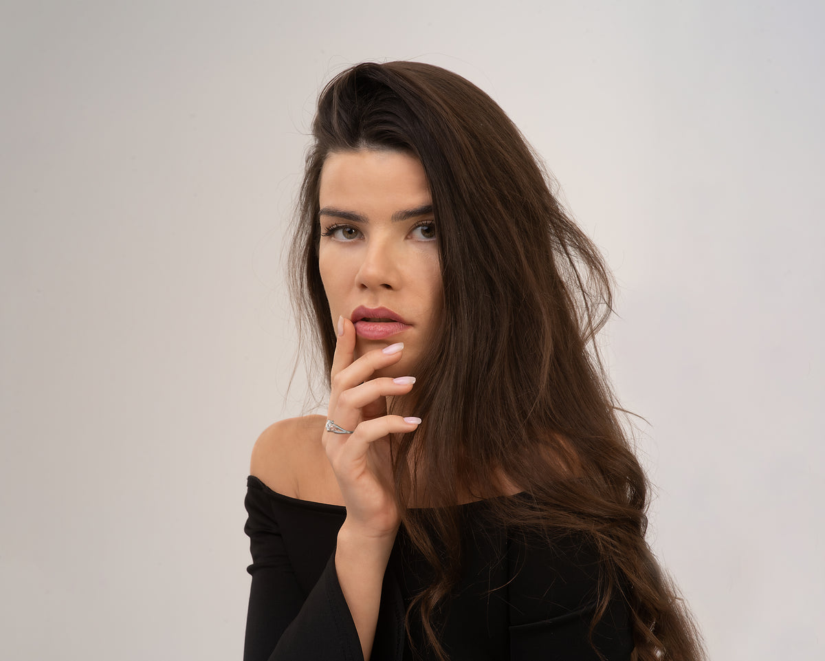 Unique Blooming White Gold Engagement Ring