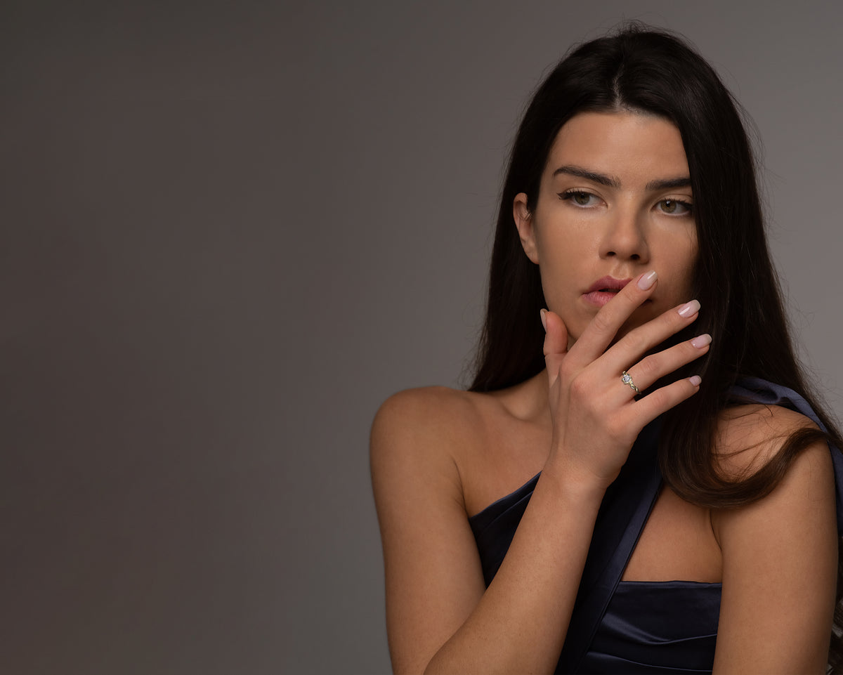 Blooming Yellow Gold Moissanite Engagement Ring