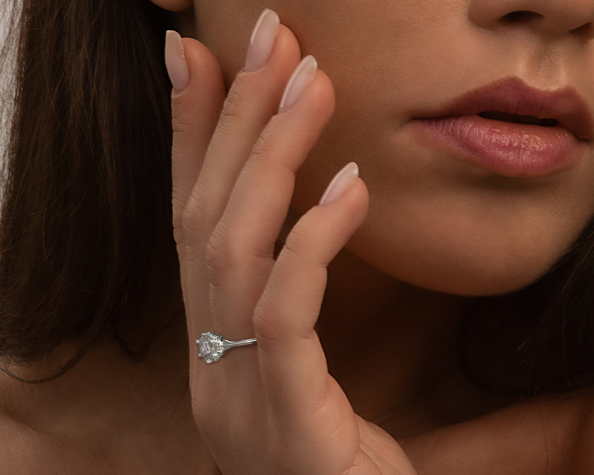 Floral Diamond Engagement Ring