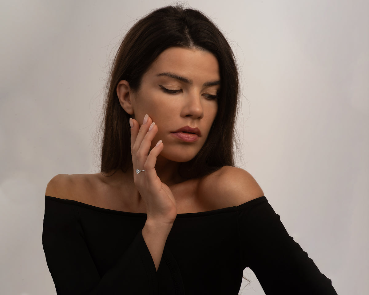 Floral Diamond Engagement Ring