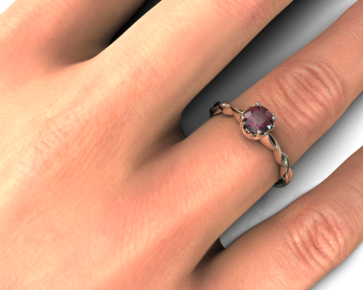 Unique Ruby White Gold Engagement Ring